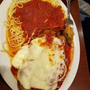 Chicken and egg plant parmesan