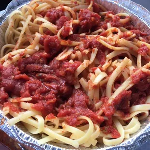 Pasta that came to go with the Chicken eggplant combo