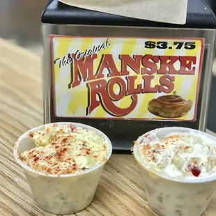 two cups of coleslaw