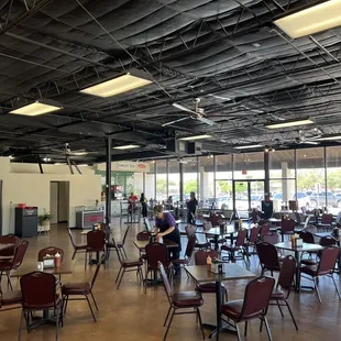 the inside of a restaurant