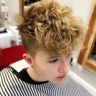 This is the clovis teen style right now, so stylish!  Great Barber shop!