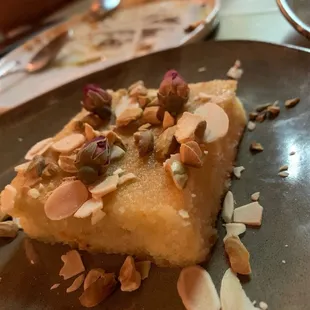 a piece of cake on a plate