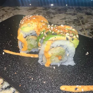 Spring roll Cajun sushi rolll