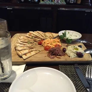 Trio dip and pita bread