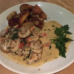 Grecian Chicken with herb potatoes.