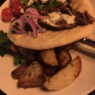 Sliced Leg of Lamb Gyro