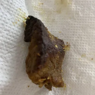 Burnt meat dry