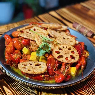 a plate of food on a table