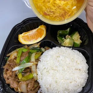 Lamb with scallions/onions