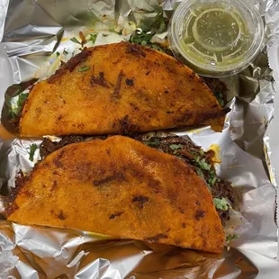 Quesa Birria tacos. It&apos;s huge!!