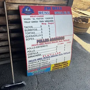 menu