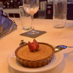 Free crème brûlée birthday dessert!