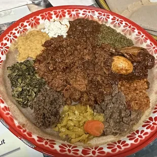 a plate of food on a table