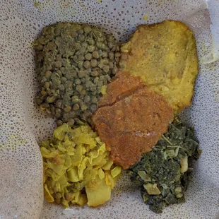 a plate of ethiopian food