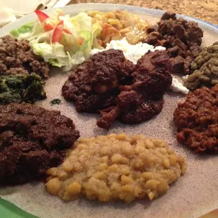 Zobel combo. Food is good and inexpensive. If bad service is a deal breaker then skip this place. #ethiopianFood #seattle