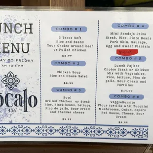 menu