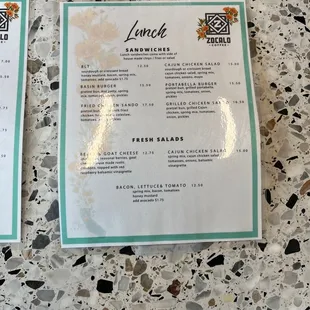 menu