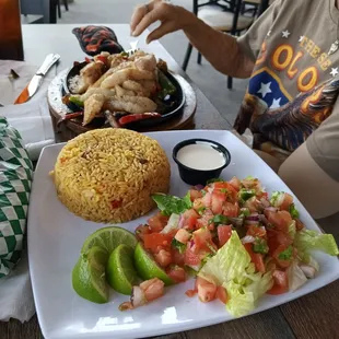The makings of fish fajitas