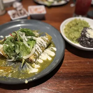 Enchilada with chile verde