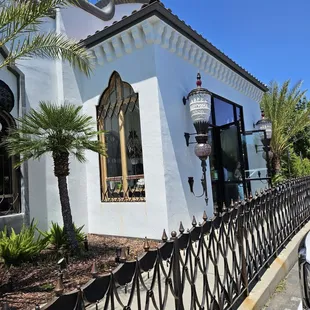 Exterior...  seemingly Moorish? But indeed, Mexican inspired.