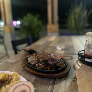 two plates of food on a table
