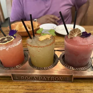 Margarita flight- watermelon, pineapple and wild berry