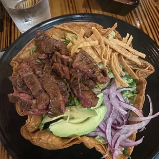 Steak taco salad