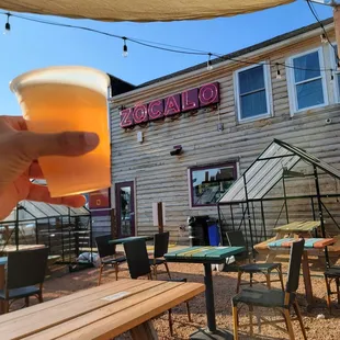 Toasting a Rhinegeist beer at ZOCALO in MKE