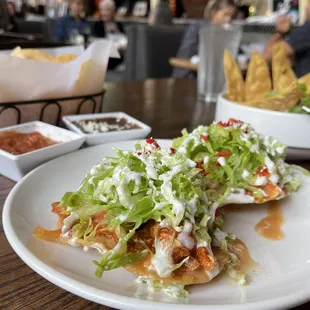 Tinga chicken tostadas