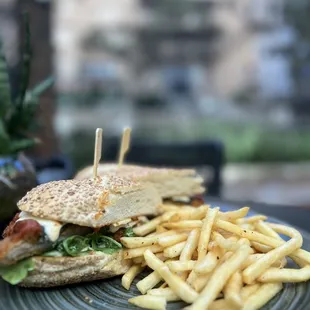 a sandwich and french fries