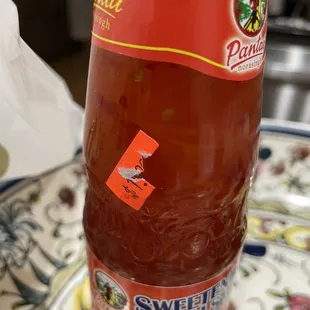 a bottle of sweet syrup