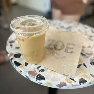 Iced vanilla latte