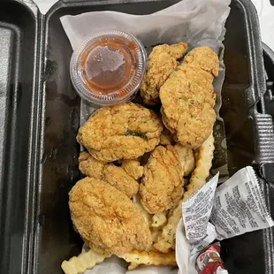 Fried Chicken Tenders with the best sauce on the side