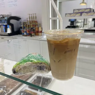 King cake (blueberry cream cheese) and medium coffee