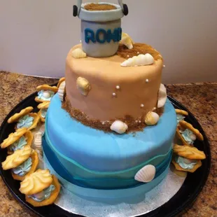 a beach themed cake
