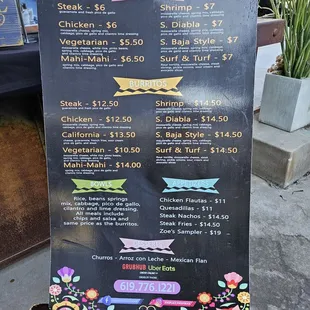 Food truck menu!