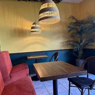 Very small dining area with only about 6 tables inside.