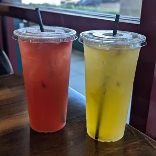 Strawberry lemonade &amp; passion fruit lemonade