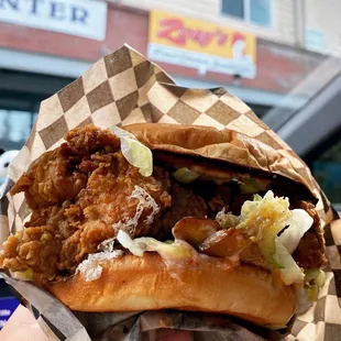 Mushroom Swiss Fried Chicken Sandwich