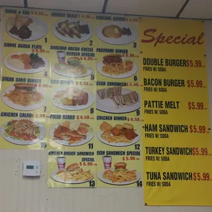 You can order by number from the menu