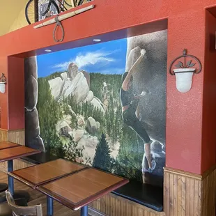 Rick climbing mural