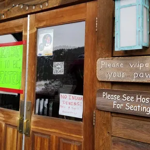 signs on the door
