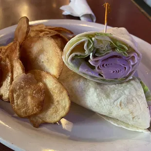 Turkey Club Wrap + chips