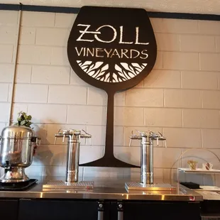 a wine glass on the wall