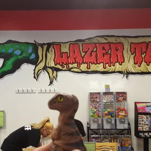Bob the Raptor Says "Lazer Tag is fun."