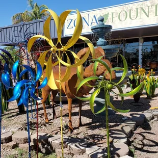 Whirlygigs...it was windy . They added a bit of fun to the area.