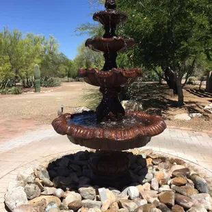 Our new fountain!  It's about 6 feet tall.
