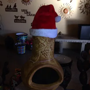 They even have their Chiminea's decorated for Christmas!
