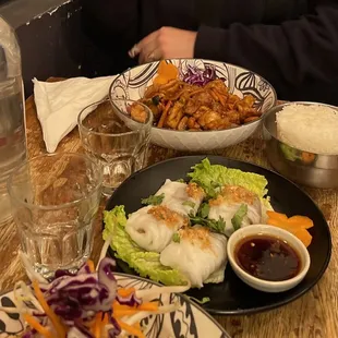 Peanut Dumplings and Cashew Nut Sauce Tofu