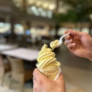Saffron soft serve ice cream